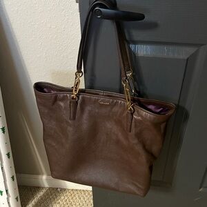Coach Dark Brown Leather Tote